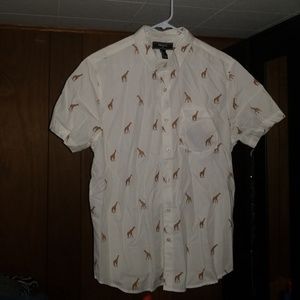 Forever 21 giraffe button up shirt